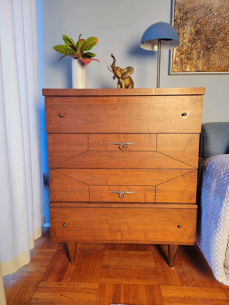 Mid Century Walnut Four Drawer Dresser thumbnail