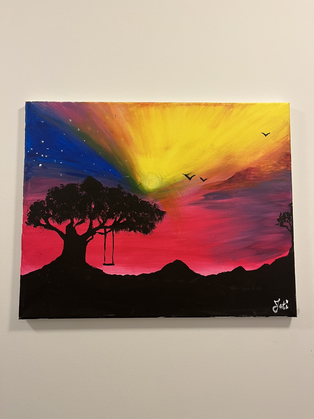 Silhouette Sunset Painting #FreeCycle thumbnail