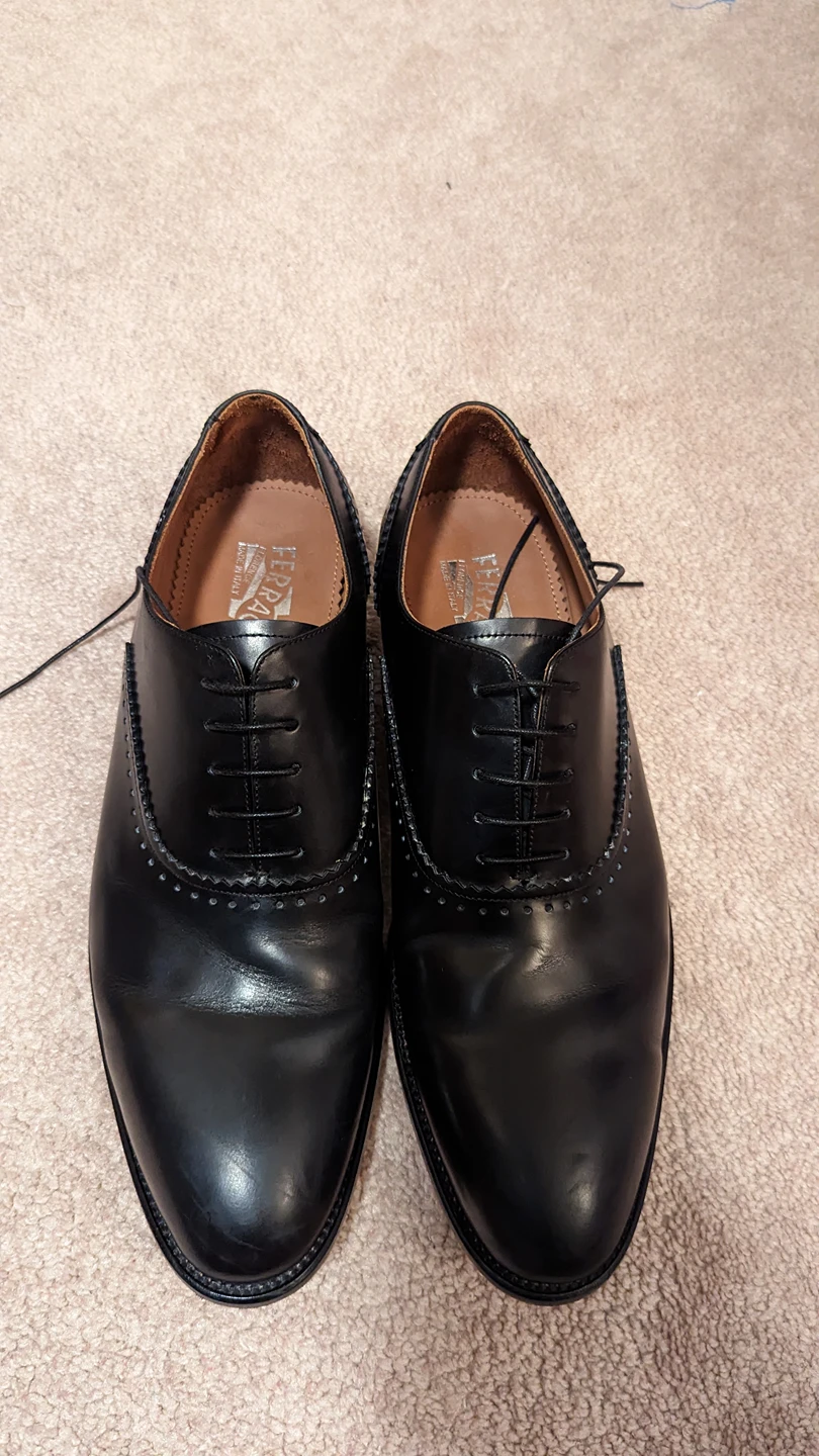 SF Black calfskin Oxfords