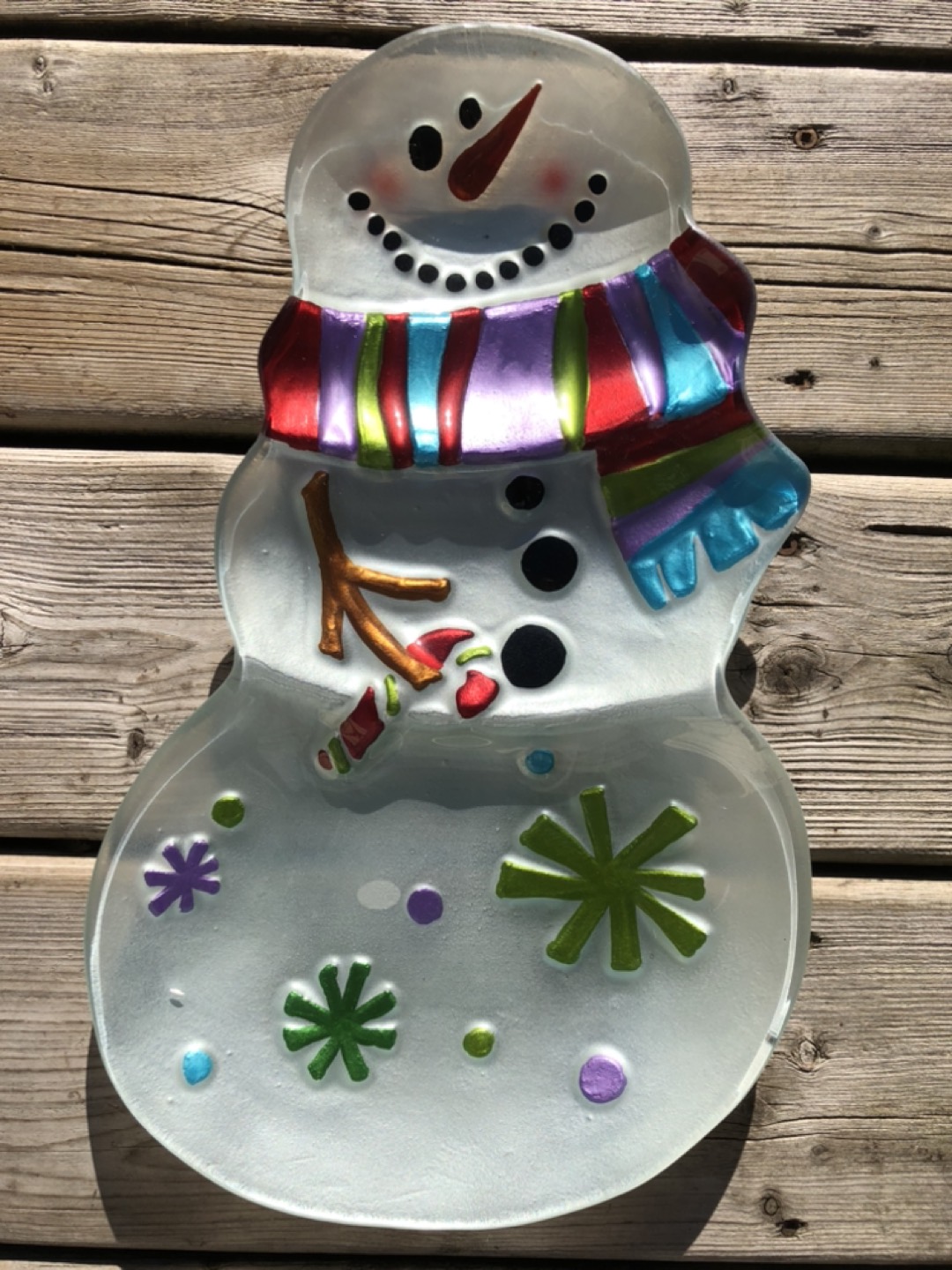 Pressed Glass Snowman Platter thumbnail