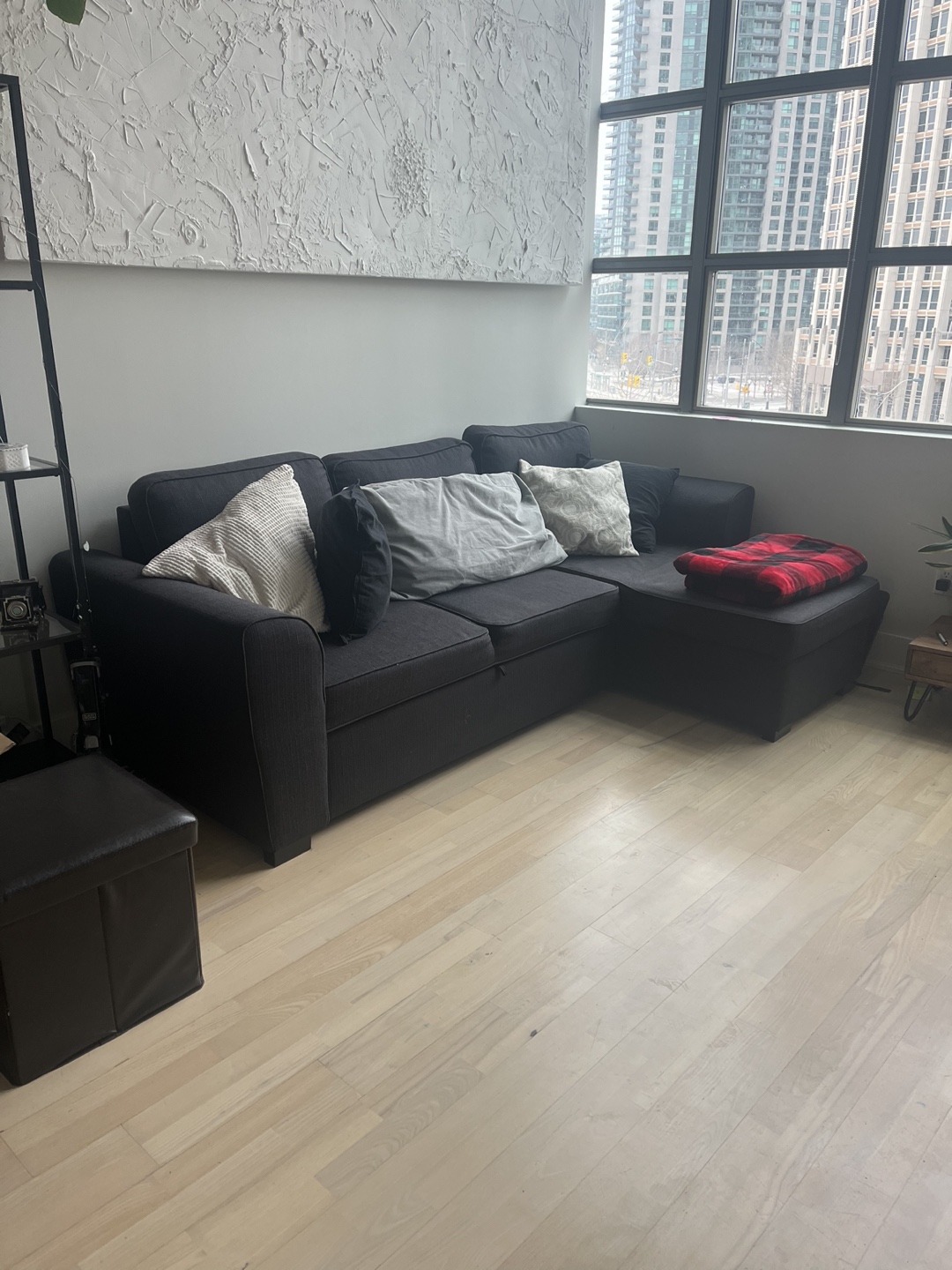 Sectional Couch ft. storage and pull out bed thumbnail