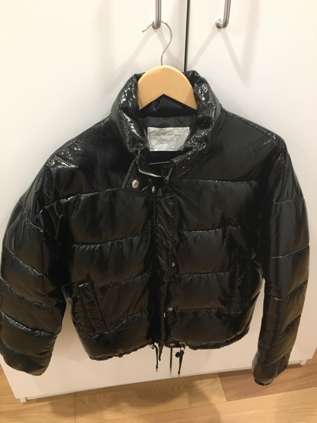 Zara Woman puffy jacket XS - shiny Jet Black 💝 thumbnail