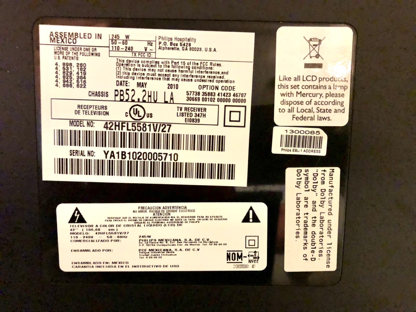 Non-working 42” Phillips TV for parts #freecycle - photo 2