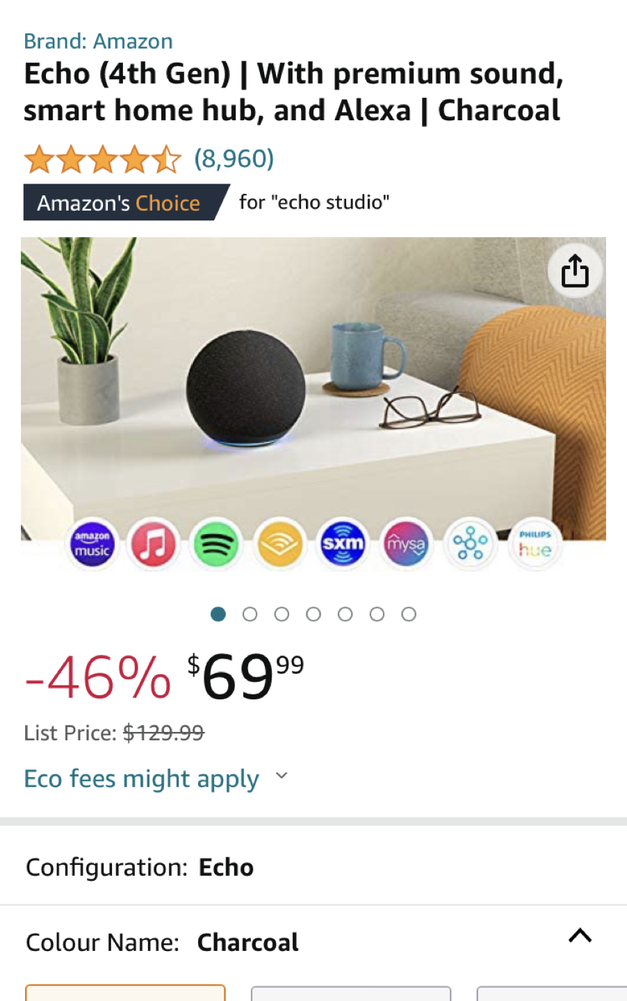 New Amazon echo 4th gen premium sound, smart home hub + Alexa image indicator(6)