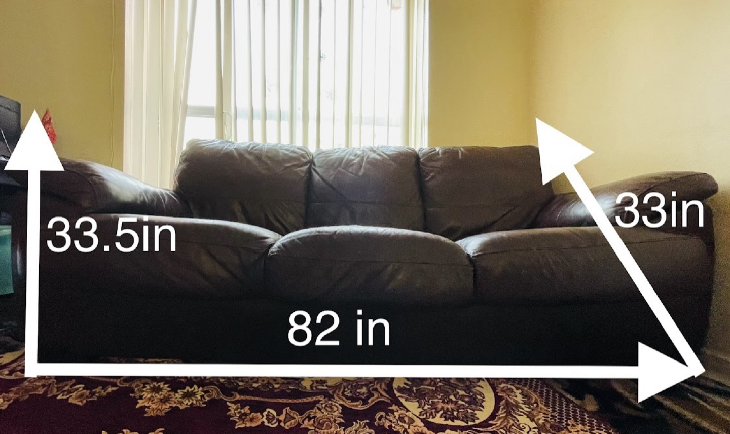 Genuine Brown Leather Couch - photo 2