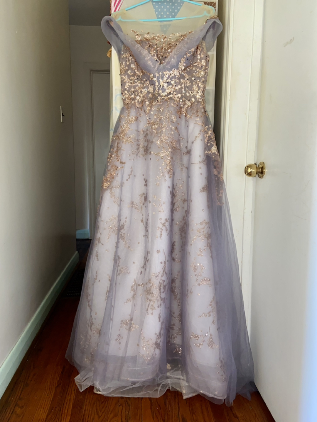 Cap-Sleeve Embroidered A-Line Evening Gown thumbnail