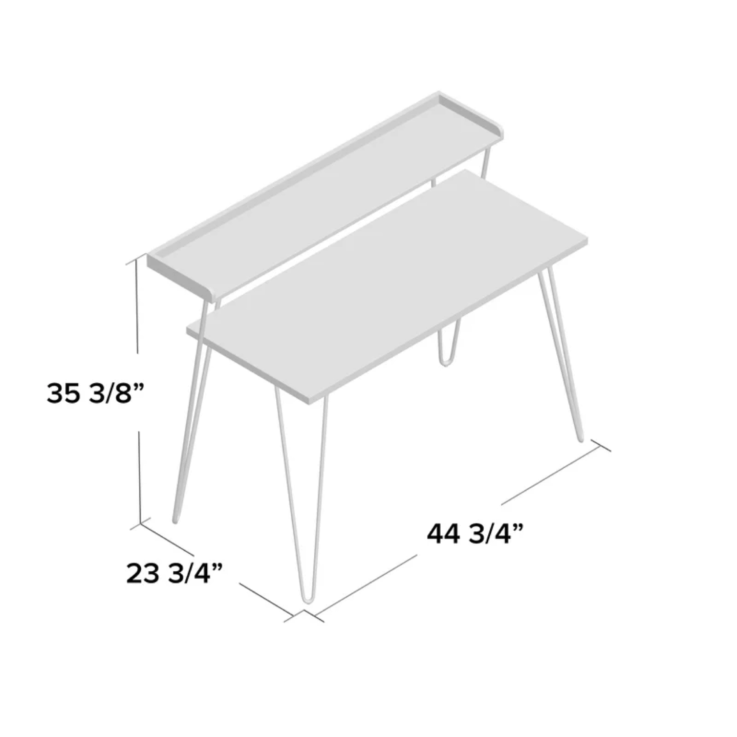 White Double Tier Computer Writing Desk - photo 4