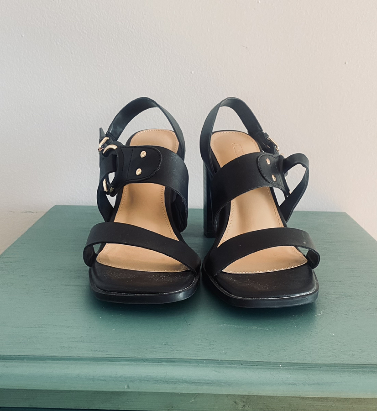 New Just fab black sandals thumbnail