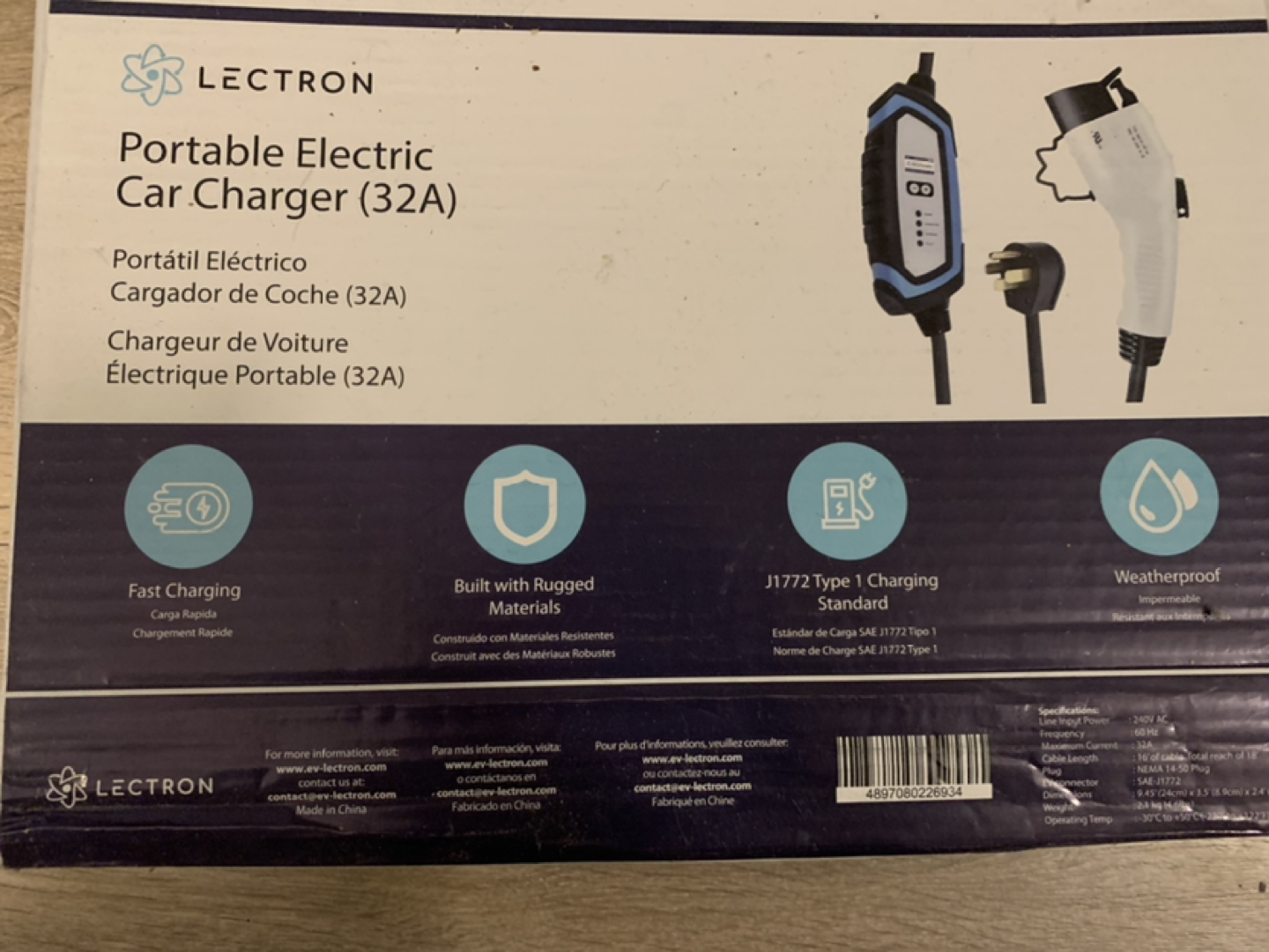 Lectron Portable Electric Car Charger *new in box - photo 2