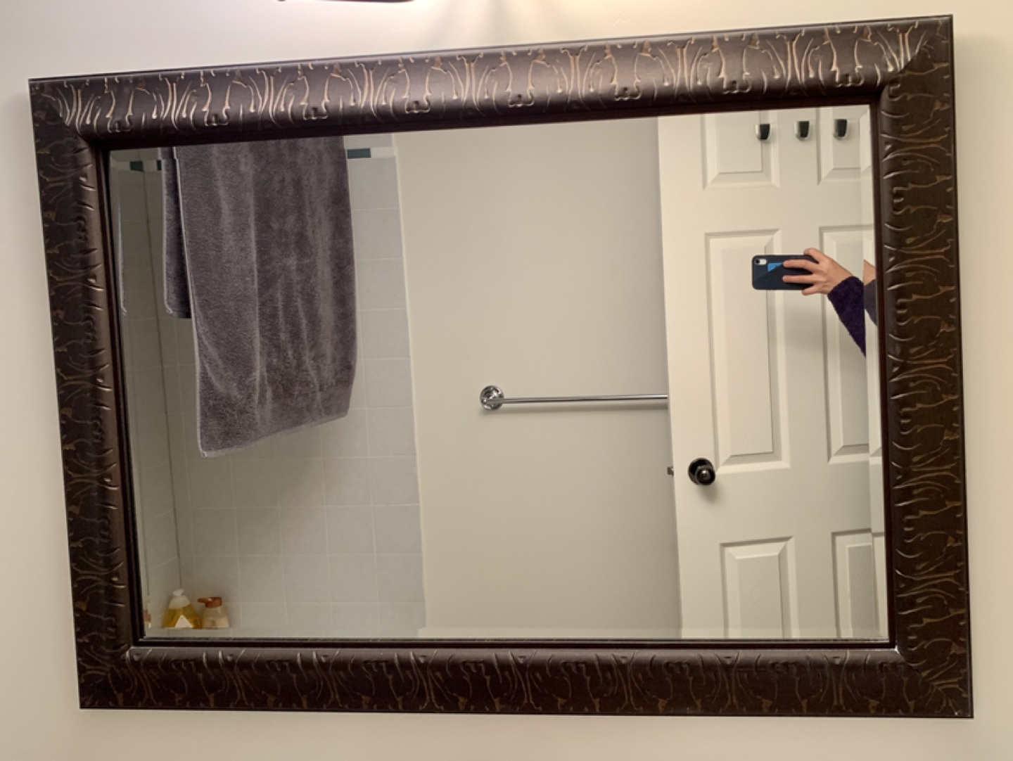 Big mirror with dark brown frame