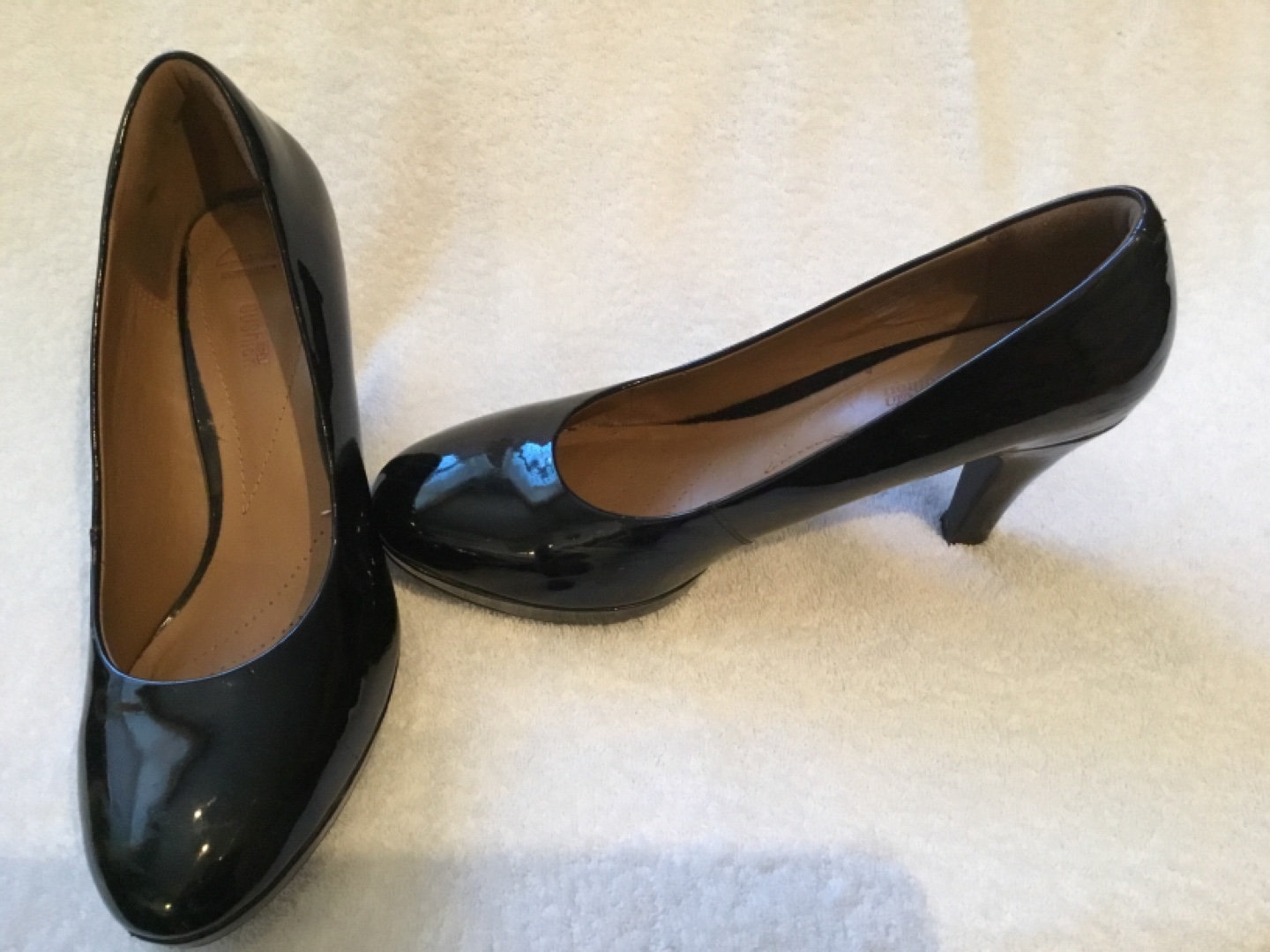 Clark’s patent leather high heels