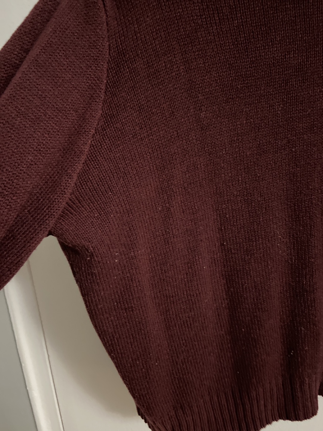 H&M Burgundy Cropped Knit Sweater - Large image indicator(4)