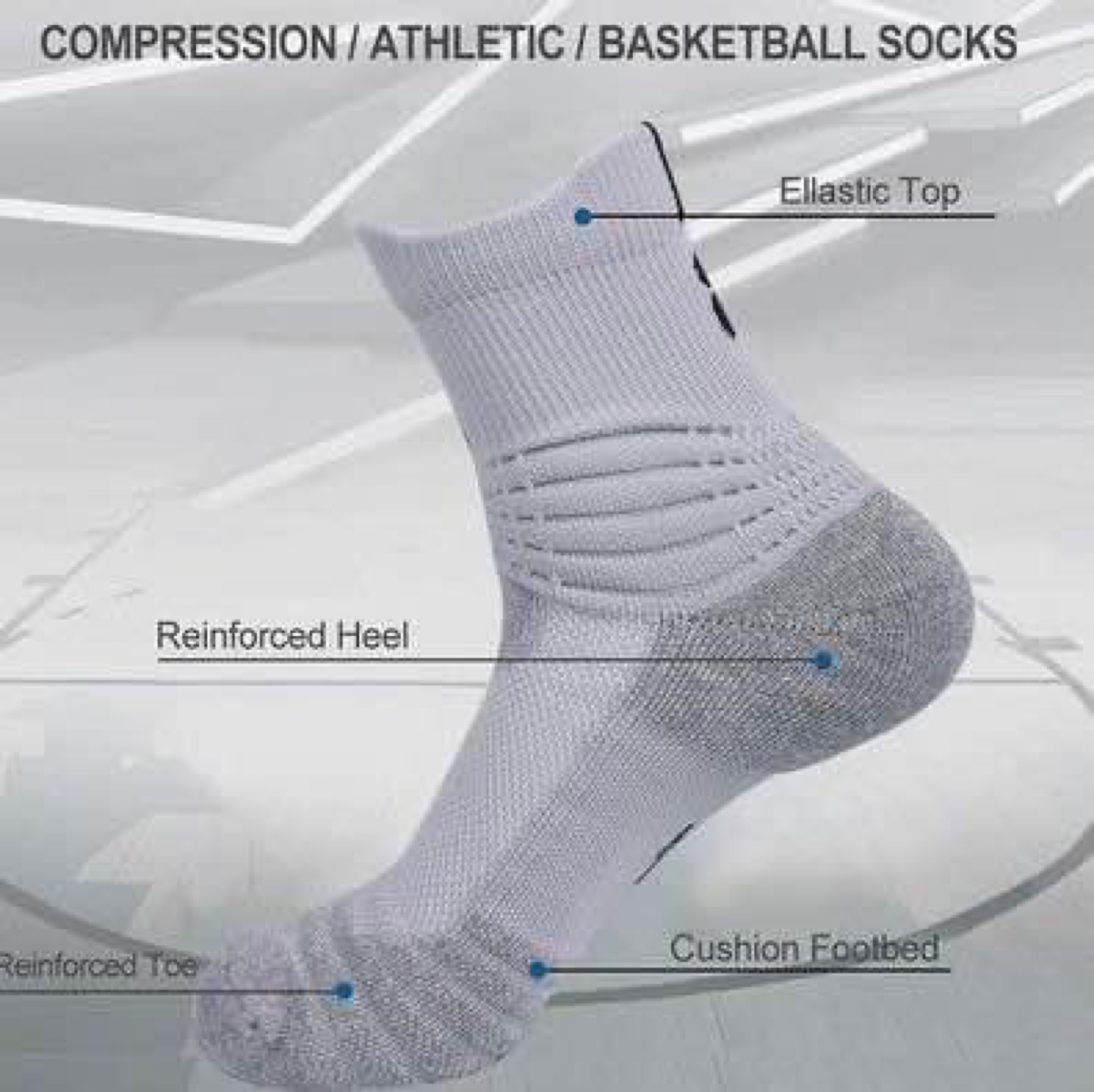Compression sock unisex for sport or a long walk/ stand 3 pairs