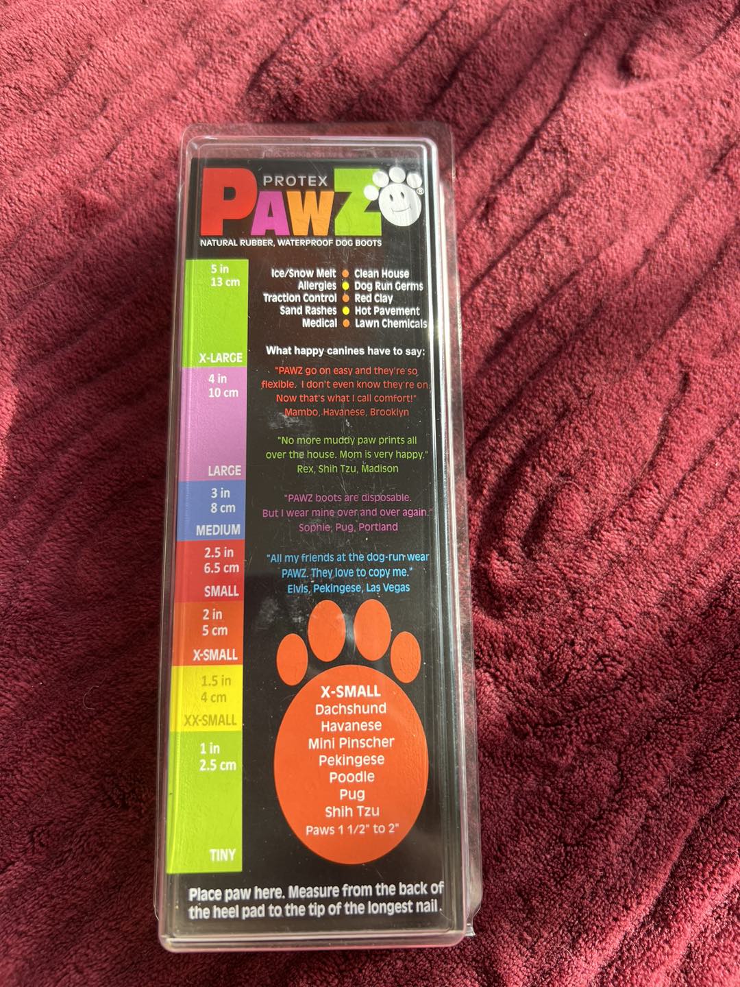 Brand New- Paws Protect Rubber Boots. Size XSmall for Dog - photo 3