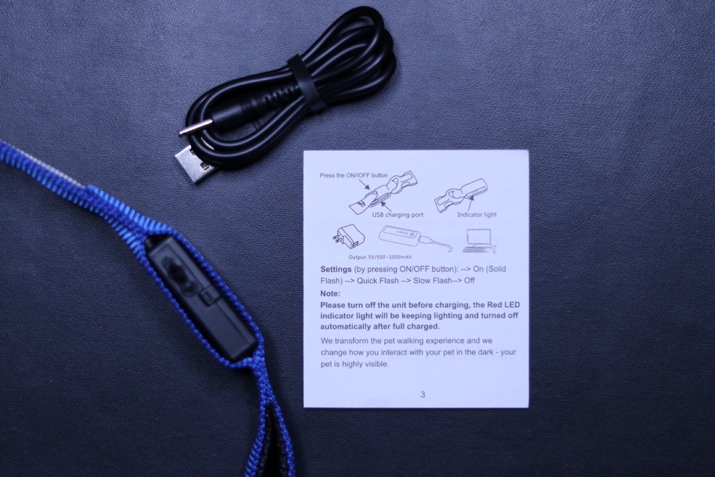 Leash with LED light for Big Dog /Rechargeable - photo 4