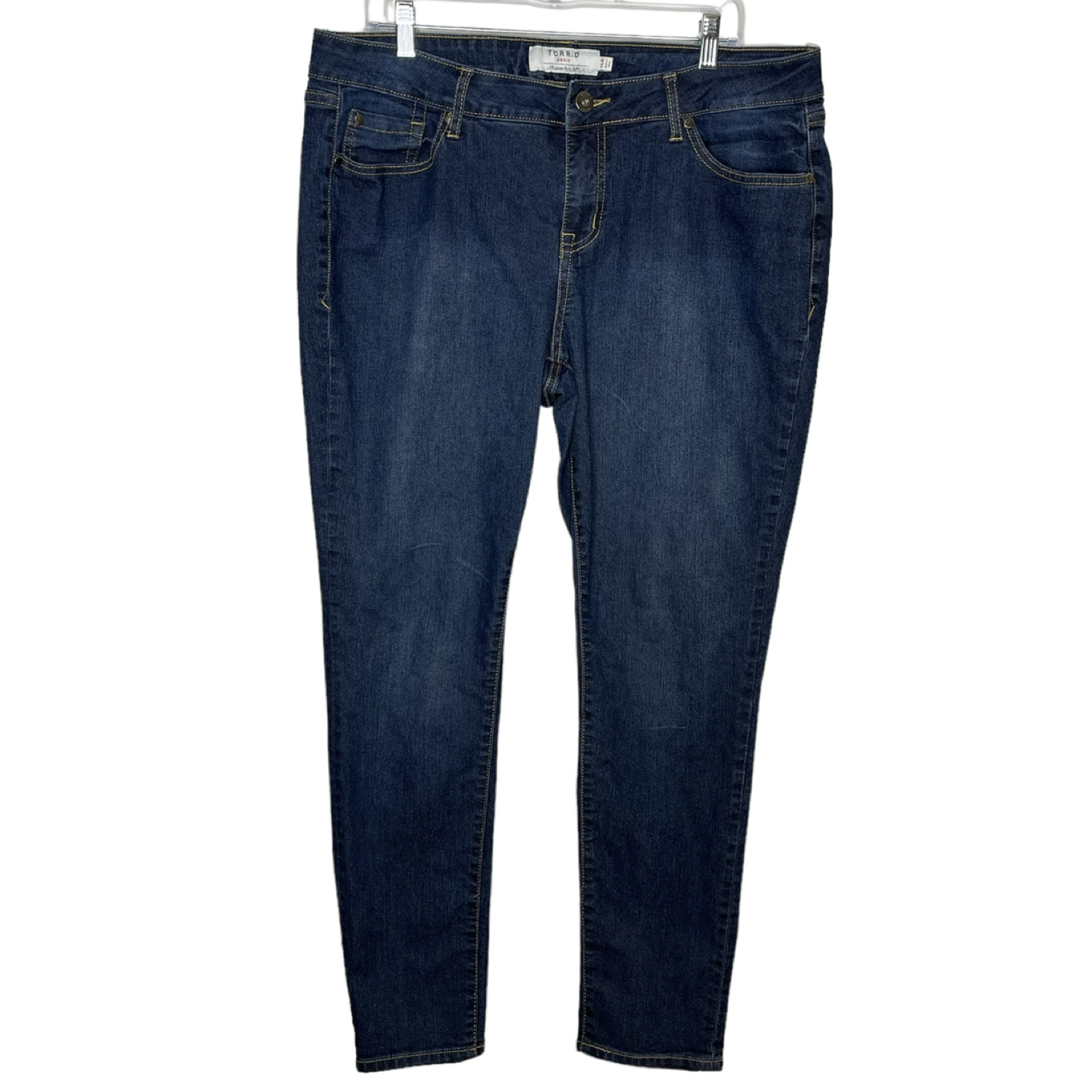 Torrid Curvy Skinny Super Stretch High Rise Jeans Dark Wash thumbnail