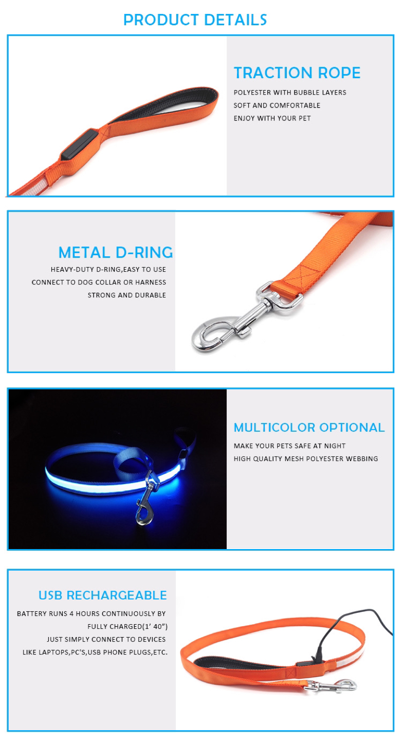 Leash with LED light for Big Dog /Rechargeable - photo 5