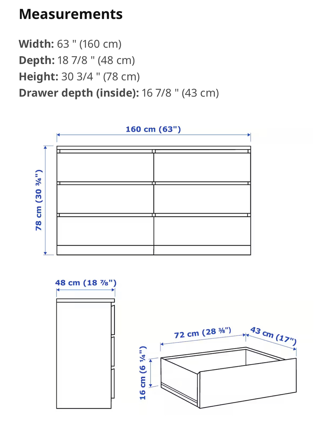 Ikea malm dresser for sale - photo 5
