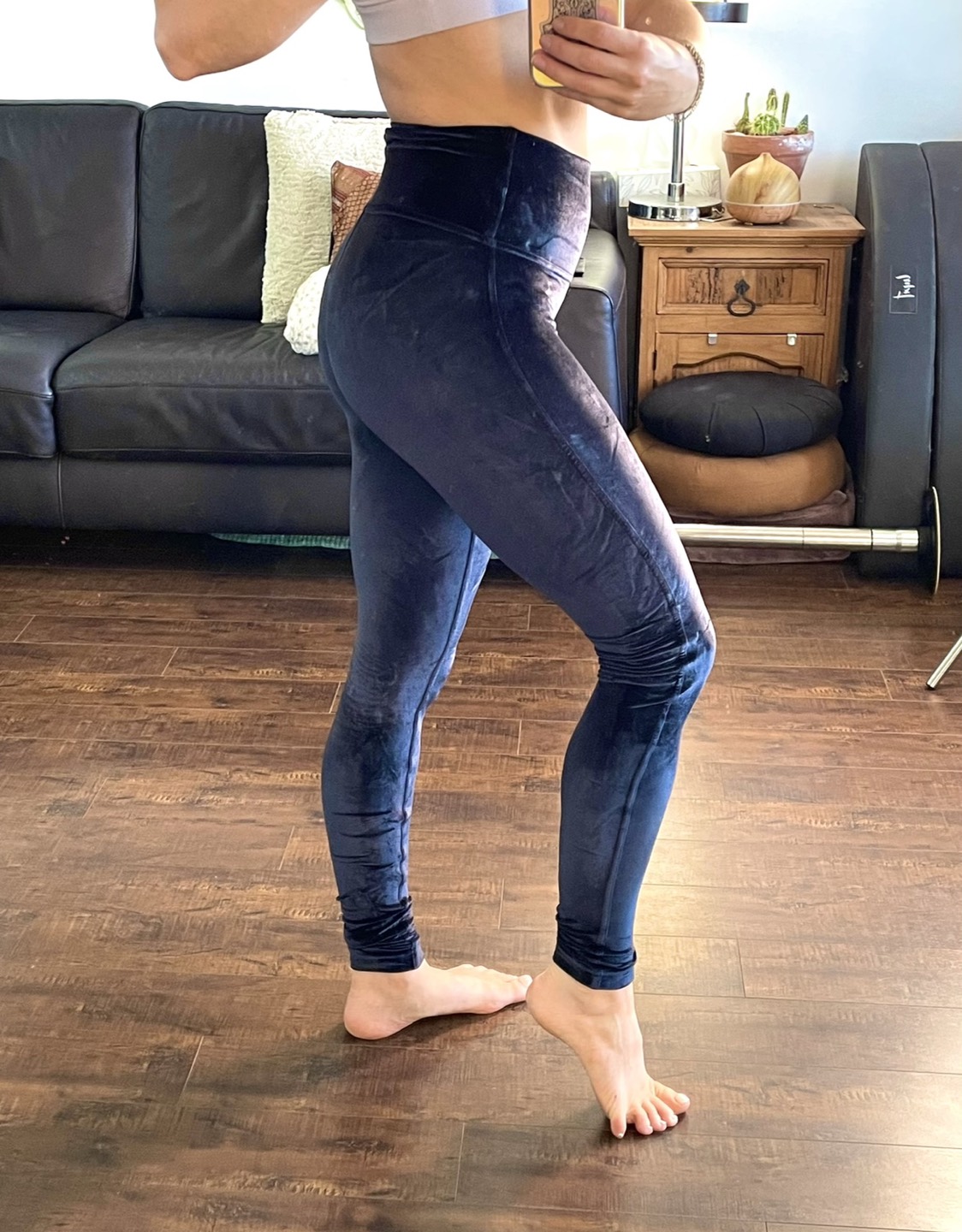Lululemon black velvet leggings