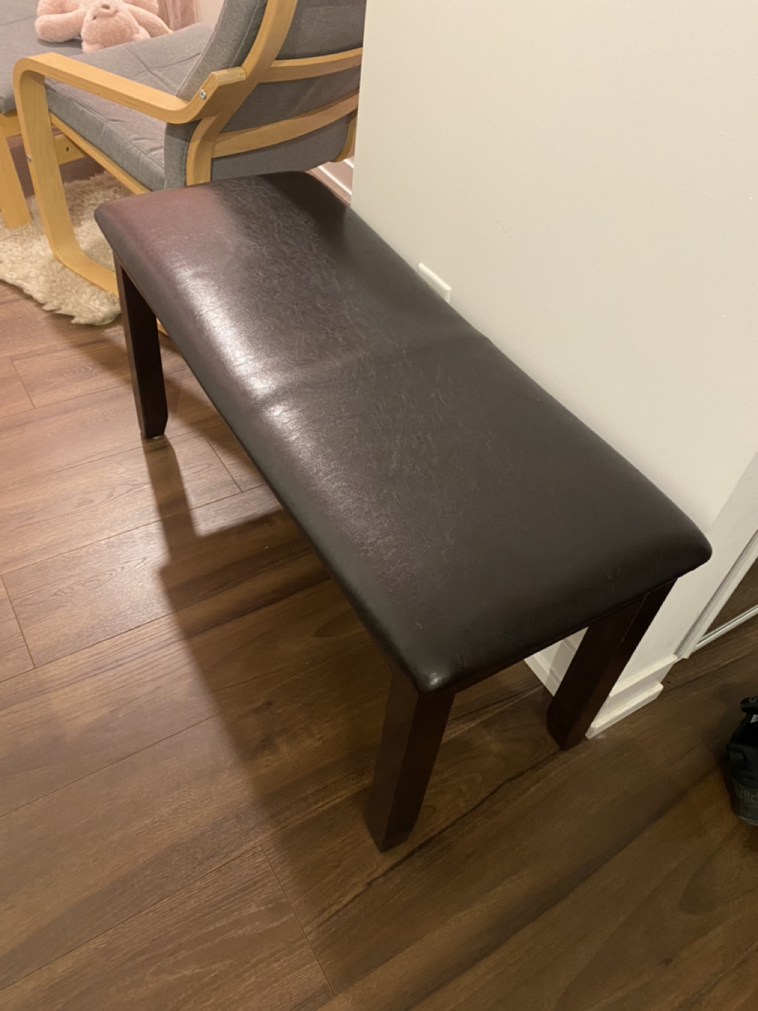 Real leather bench chair - photo 3