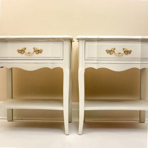 Set of 2 Painted French Provincial Nightstands