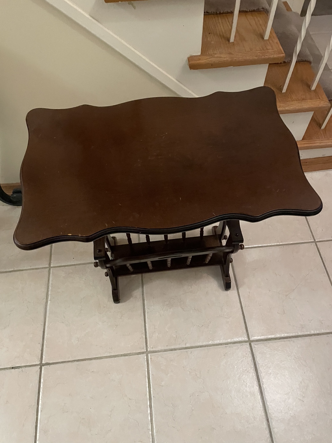 Antique Side Table and Magazine Holder! Solid Wood! image indicator(2)