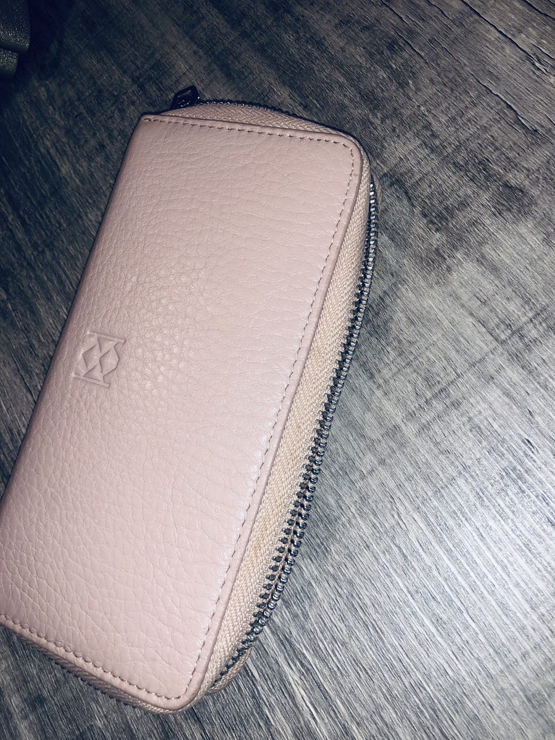 Leather wallet light pink