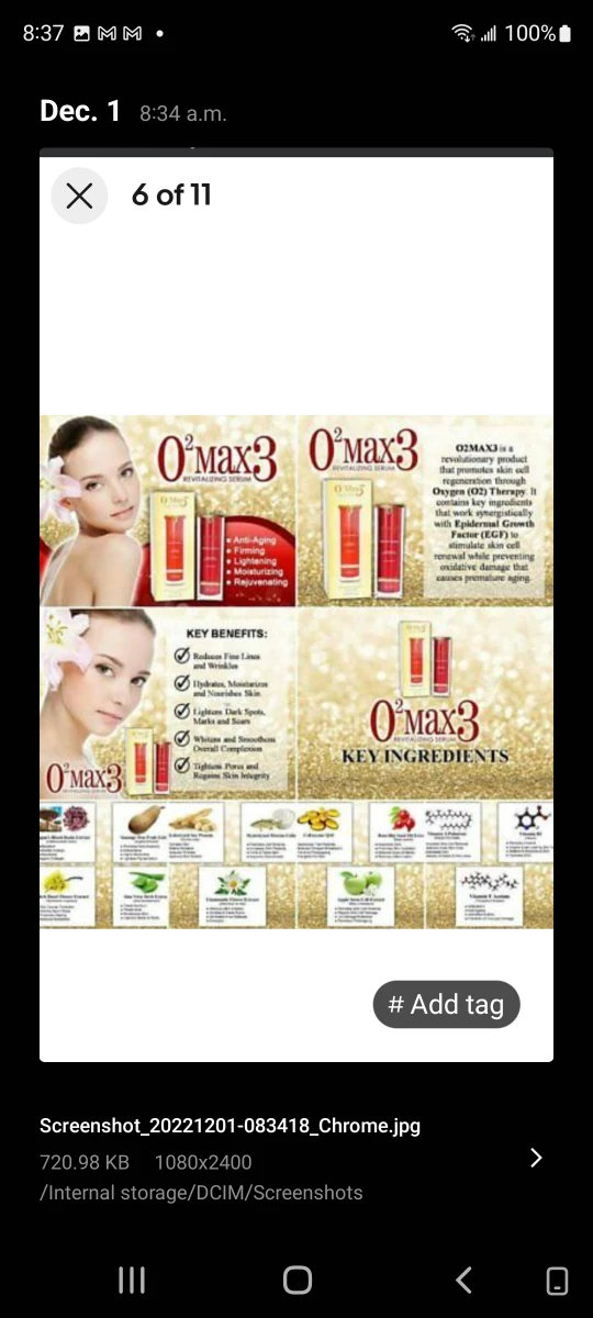 GLOWING FACE - O2 MAX3 SERUM - photo 3