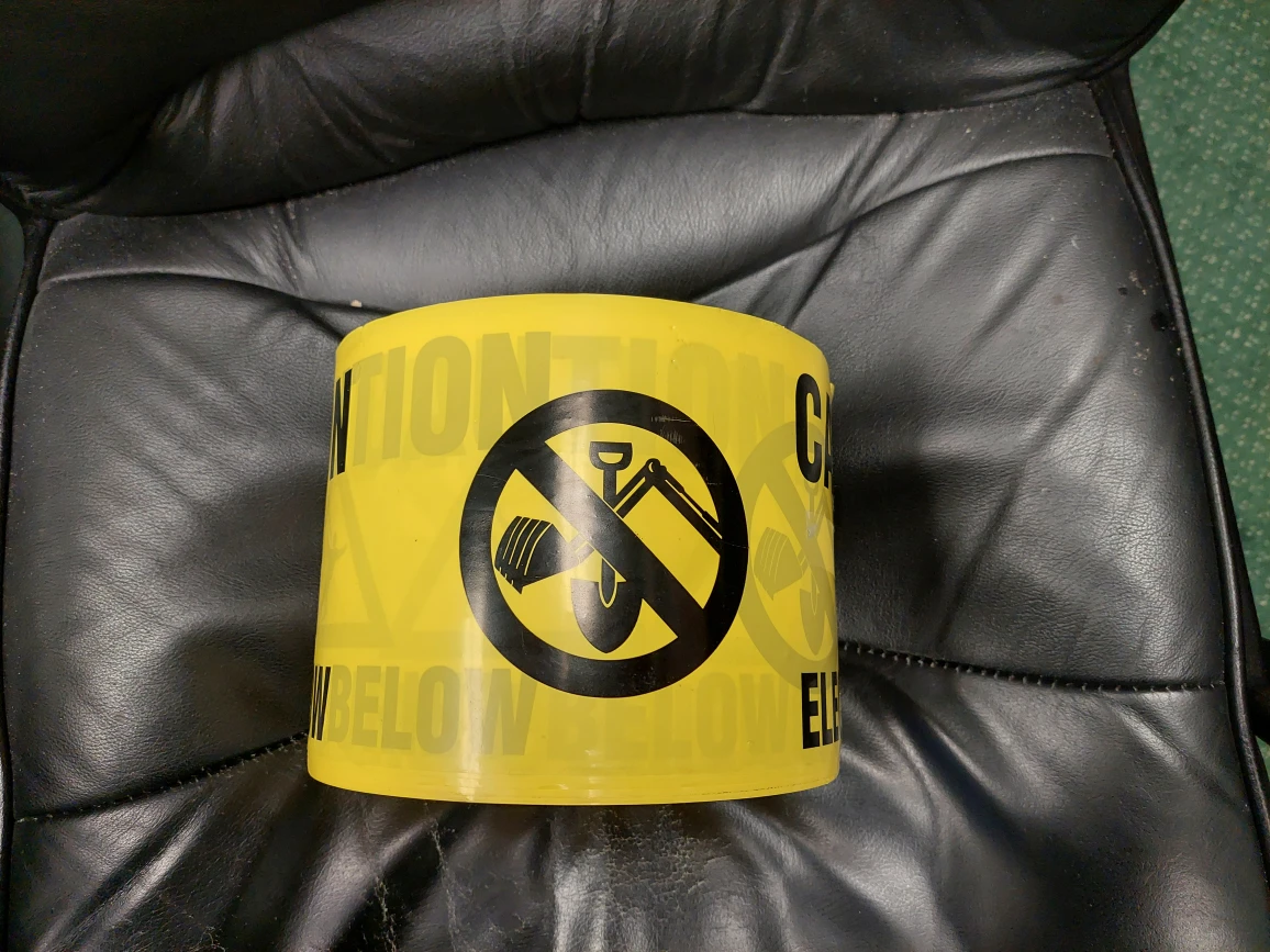 Yellow 6-in plastic Caution Electric Line Buried Below tape roll - photo 2