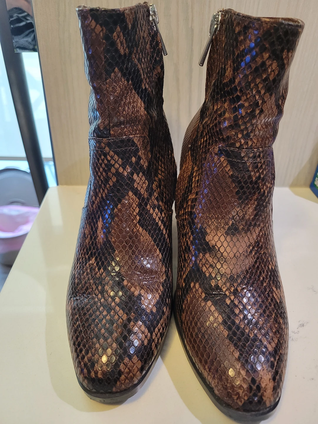 Brown Snake Leather Ankle Boots - Steve Madden - photo 2