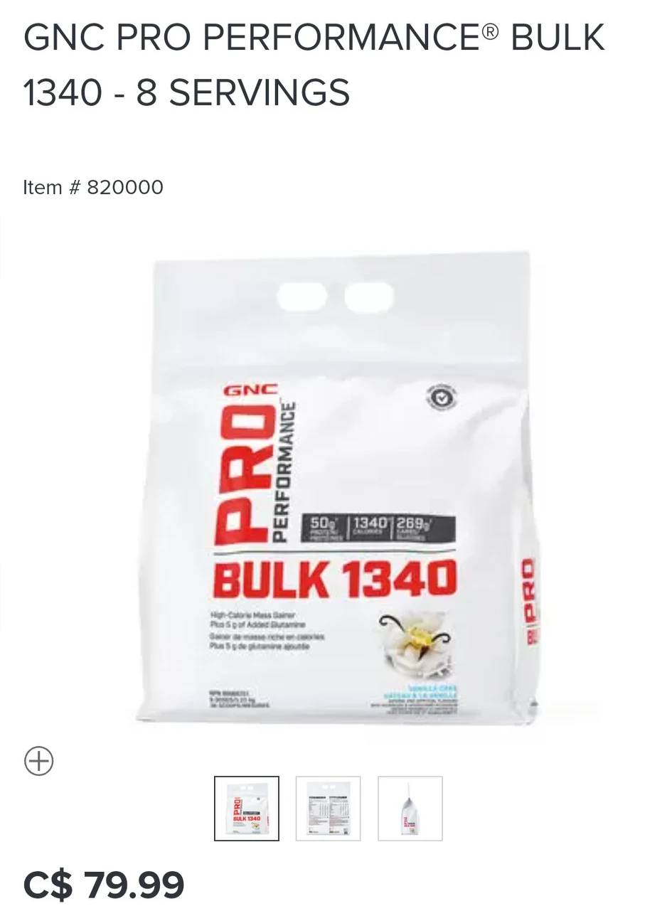 GNC PRO PERFORMANCE® BULK 1340 - 8 SERVINGS thumbnail