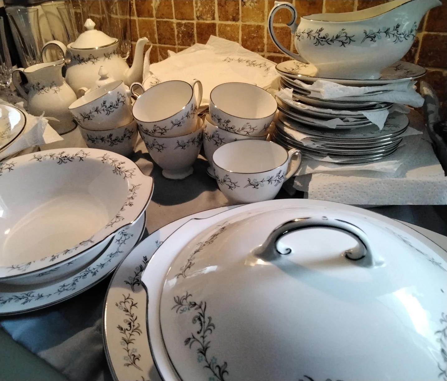 Stunning Canterbury Fine English Bone China " Bridal Wreath " thumbnail