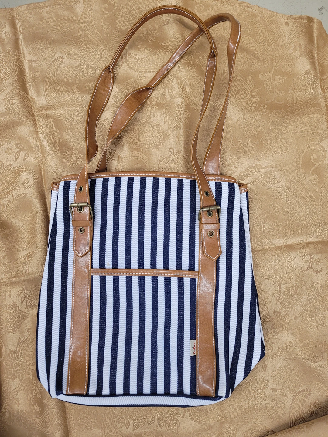 Nautical Striped Tote Bag 💝 thumbnail