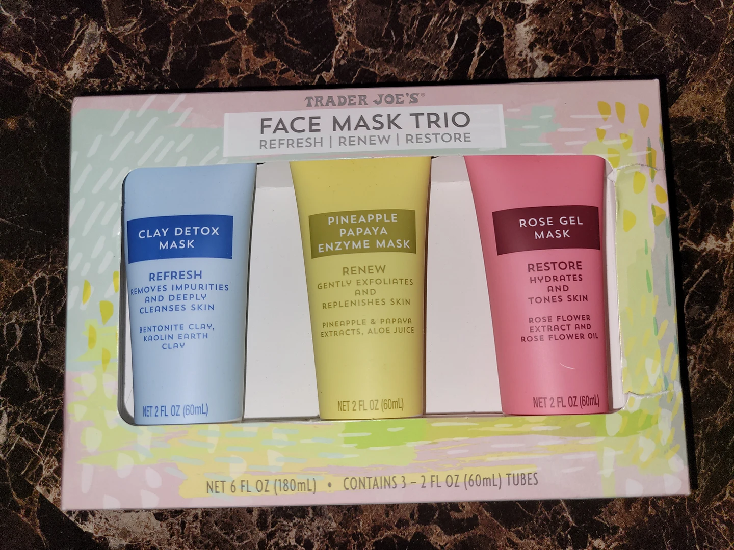 Trader Joe's Face Mask Trio - Refresh, Renew, Restore