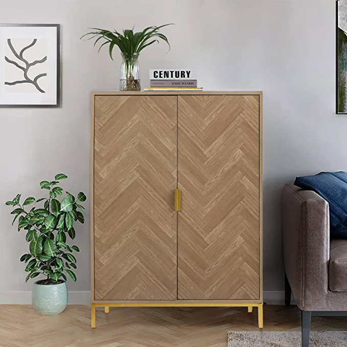 Anmytek 2 Door Wood Accent Storage Cabinet, 43" H Natural - photo 3