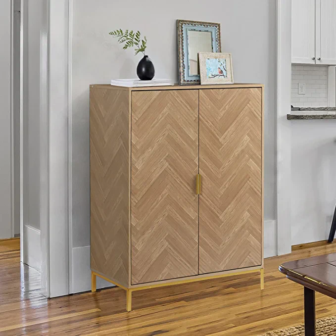 Anmytek 2 Door Wood Accent Storage Cabinet, 43" H Natural - photo 2