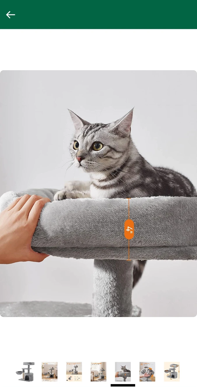 FEANDREA Cat Tree, Small Cat Tower, Cat Condo, - photo 5