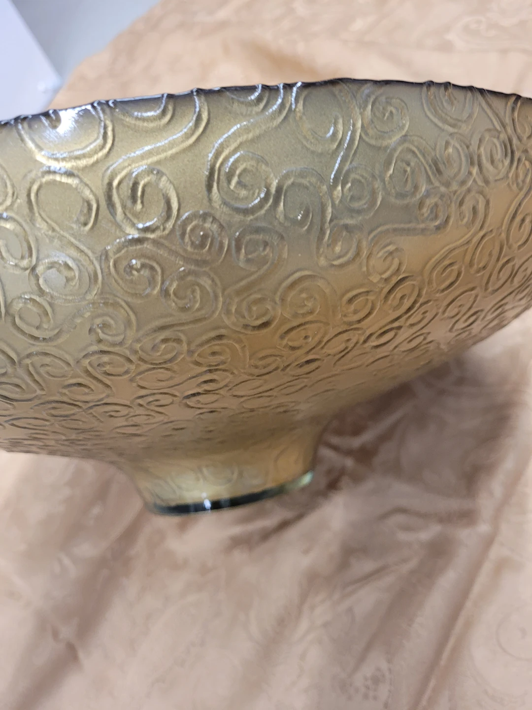 Large Gold Glass Decorative Bowl thumbnail