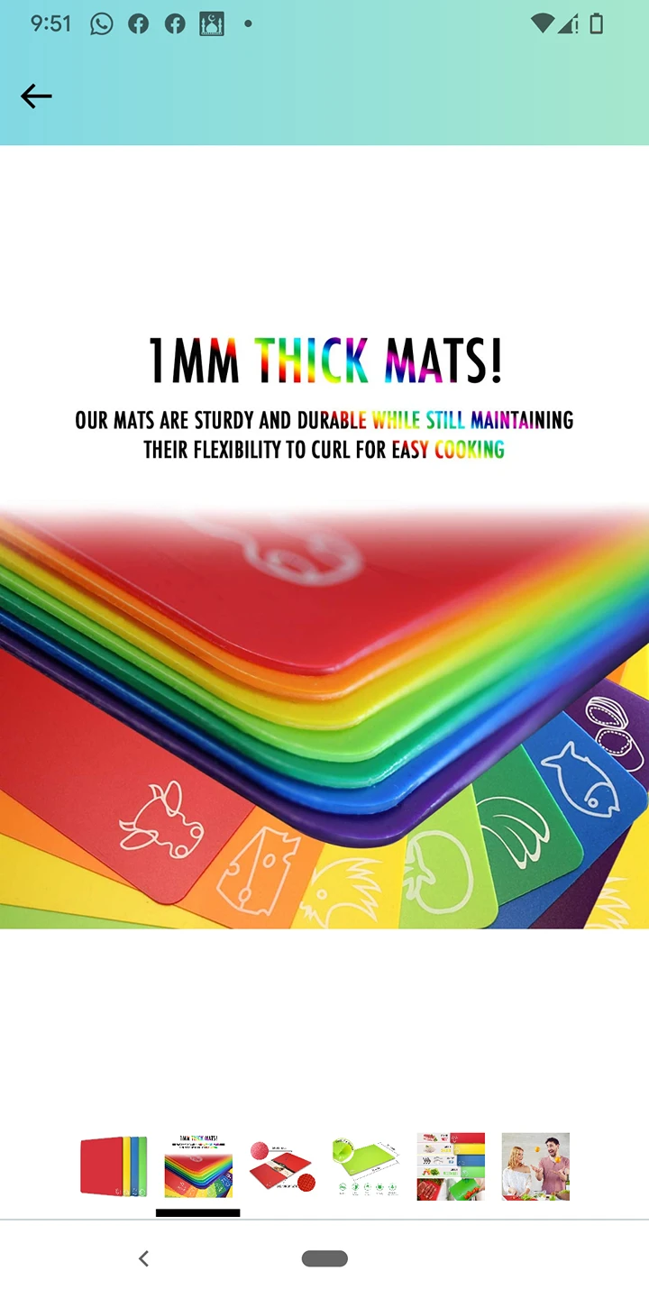 brand New plastic kitchen chopping mat 4 pcs image indicator(2)