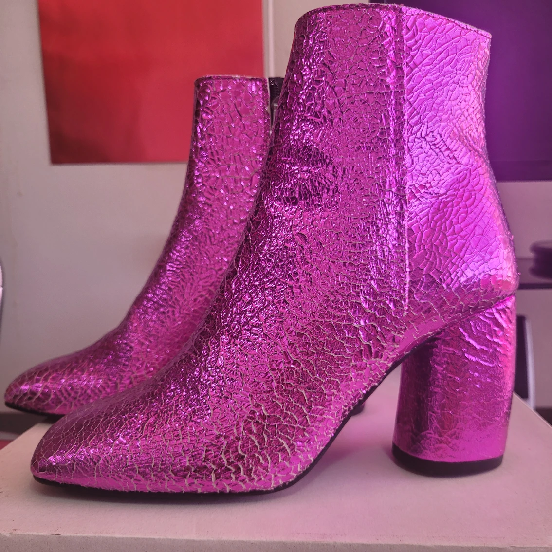 PARTY GIRL METALLIC PINK BOOTS thumbnail