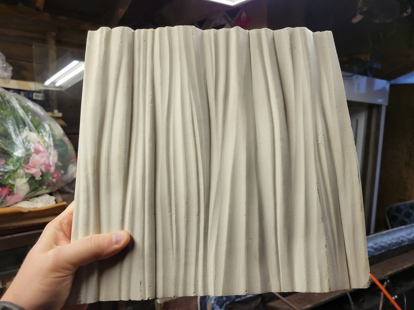 ARTISTIC WALL TILES - Large White Wavy Textured thumbnail