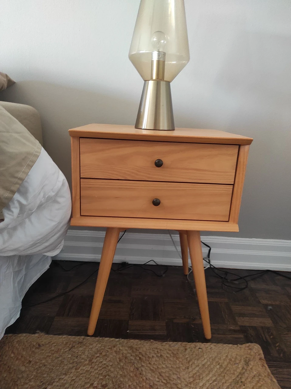 Beautiful MCM solid wood nightstand image indicator(5)
