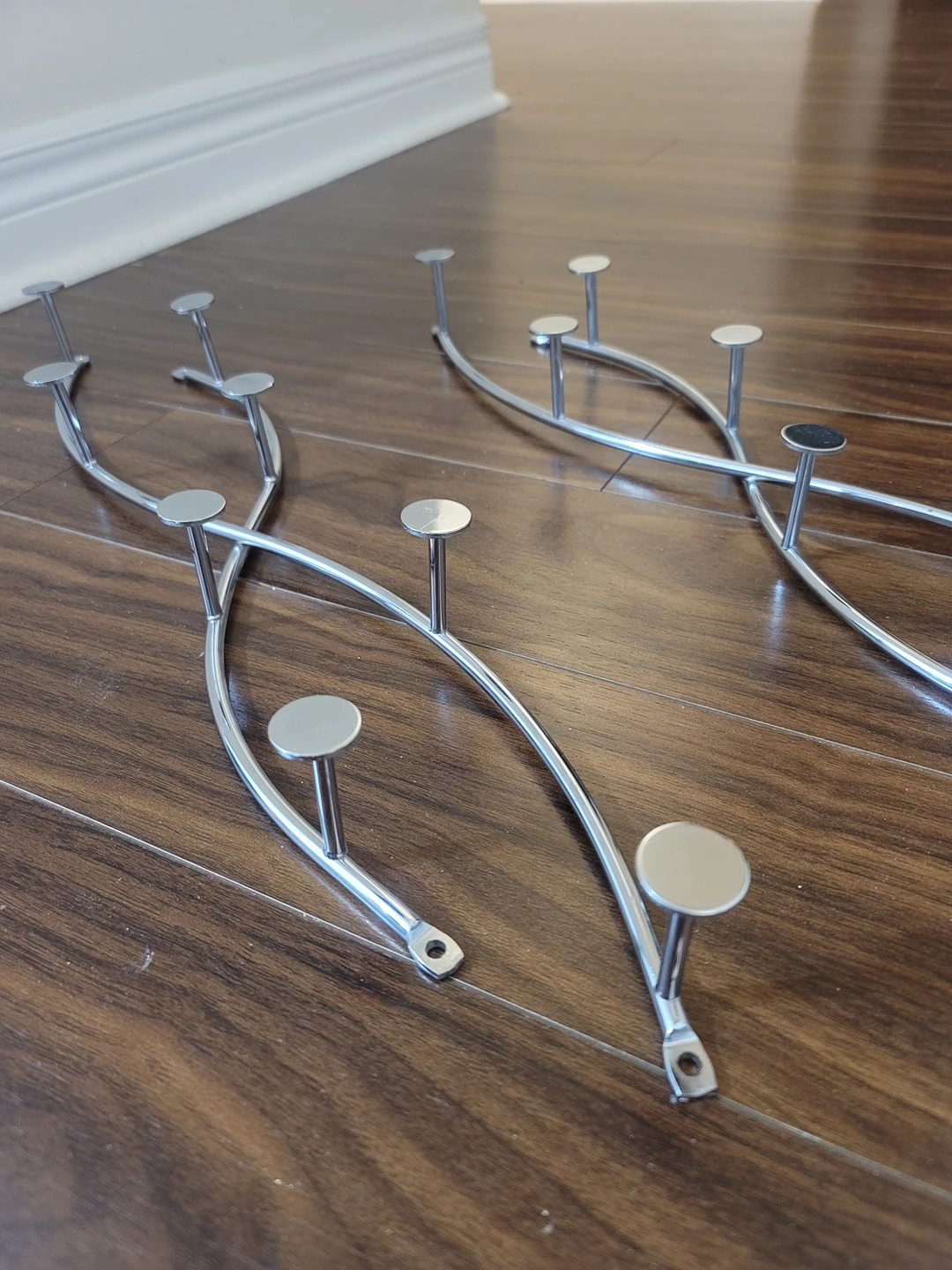 Sweep Wall Hook Rack, 8 Hook Double Rack, Chrome - photo 4