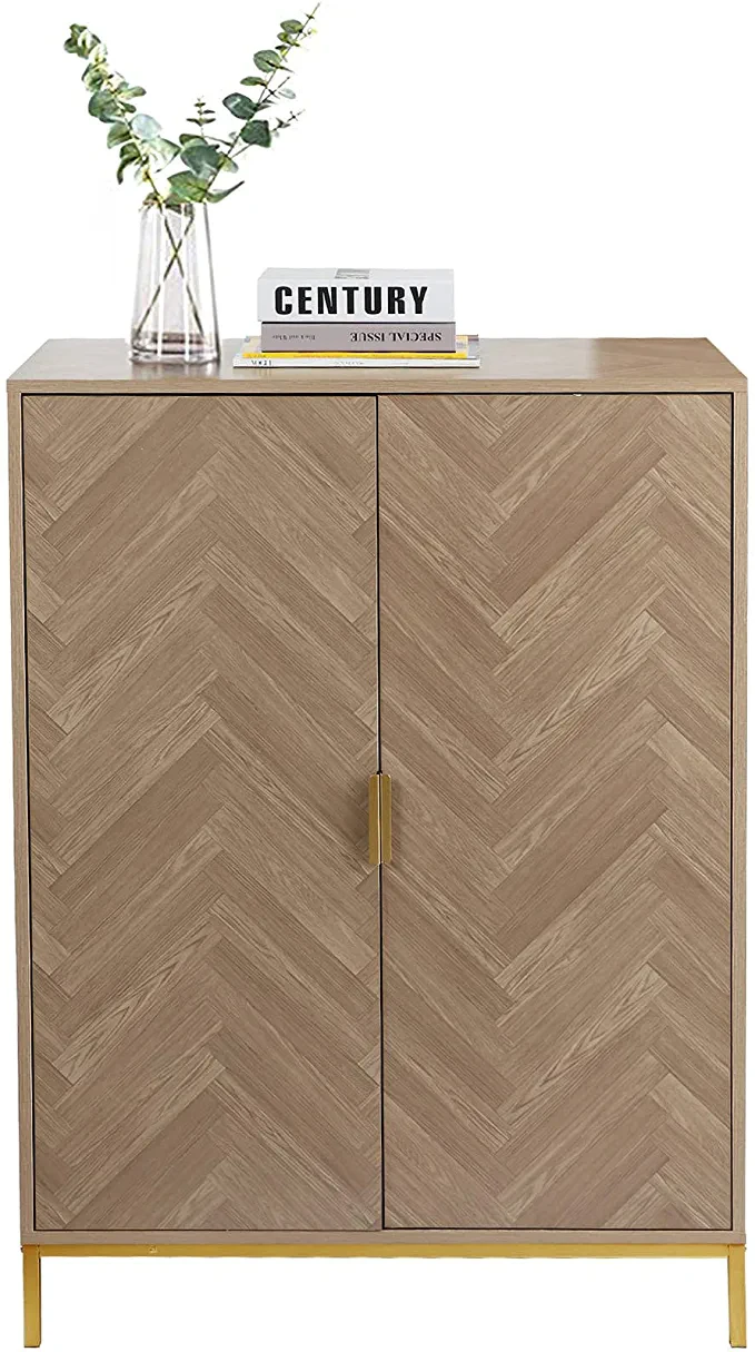 Anmytek 2 Door Wood Accent Storage Cabinet, 43" H Natural - photo 4
