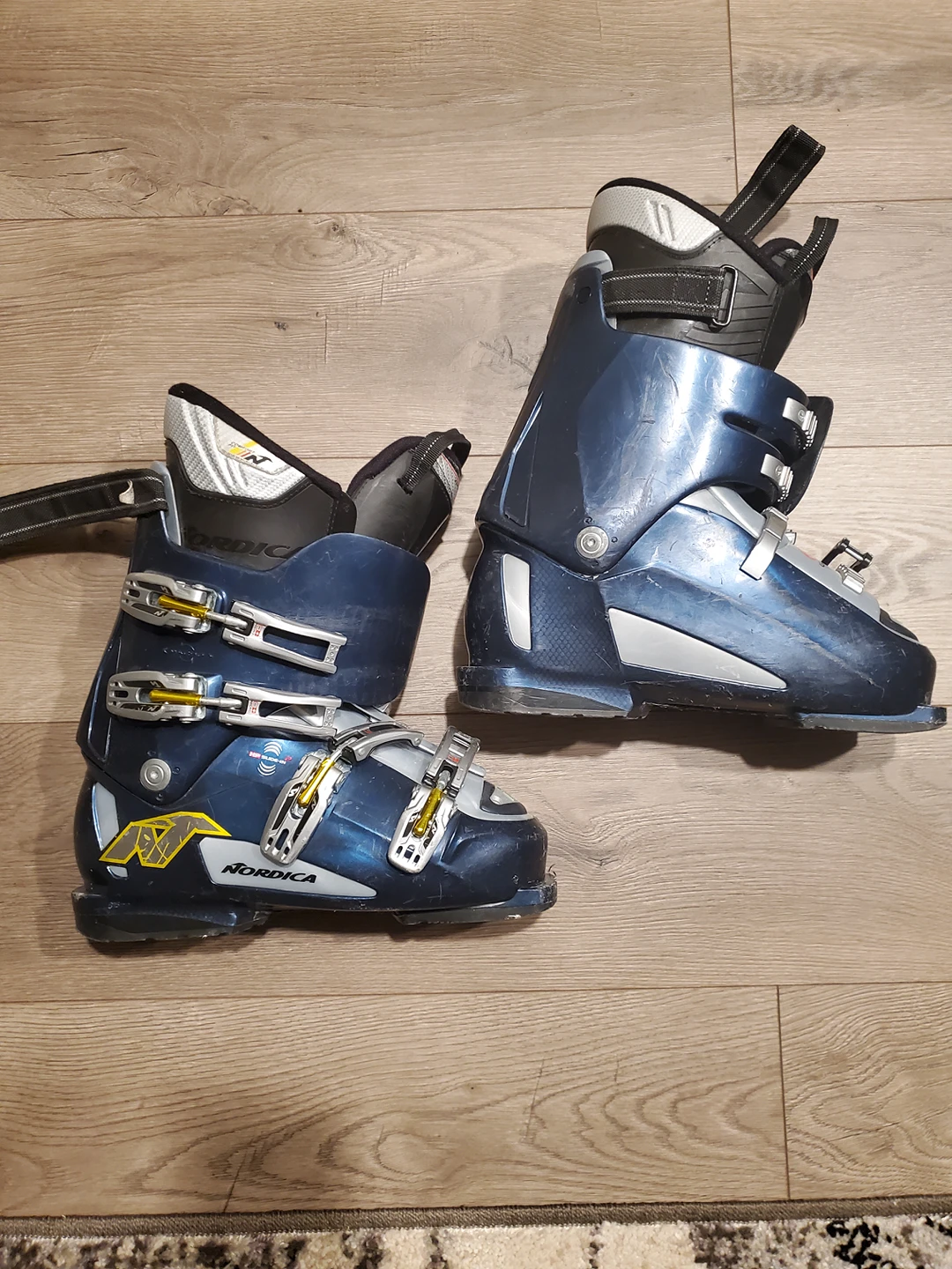 Nordica Adult Ski Boots Grey, Navy Blue and Yellow thumbnail