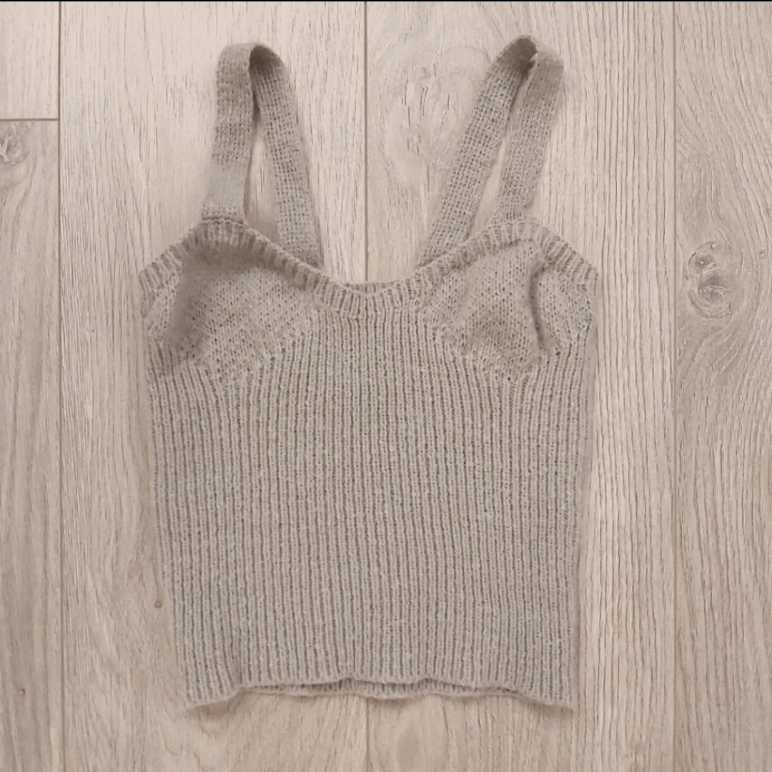 Cropped cami knit top
