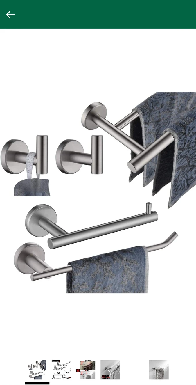 JQK Bath Hardware Towel Bar Accessory Set, thumbnail