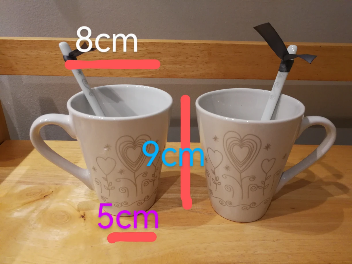 🍵 ceramic mug set of 2 with matching spoons image indicator(5)