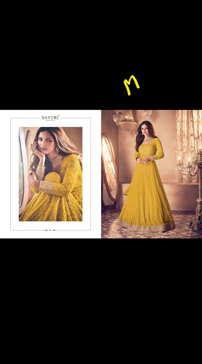 Sale fully stitched party wear indian long dress thumbnail