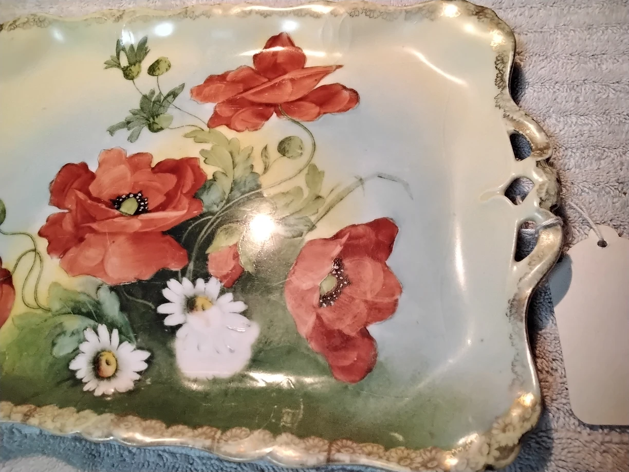 Absolutely Stunning 2 Handled Tray , very Old , Handpainted image indicator(4)